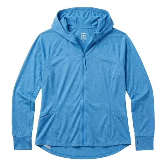 TITLE NINE Sunbuster 2.0 Zip Front Hoodie Blue UPF 50+ Sun Shirt XL Athleisure - Picture 2 of 6